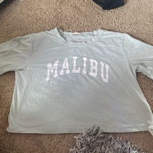 A blue crop top t shirt